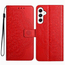 Compatibel voor Samsung Galaxy A35 5G hoesje Bloemenpatroon Bedrukt Flip Stand Telefoonhoesje