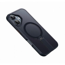 Compatibel voor iPhone 16 hoesje Compatibel met MagSafe Roterende Rechte Kickstand TPU + PC Matte Telefoonhoes