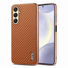 AZNS compatibel voor Samsung Galaxy A56 5G hoesje Galvaniserende koolstofvezeltextuur PU + TPU telefoonhoes