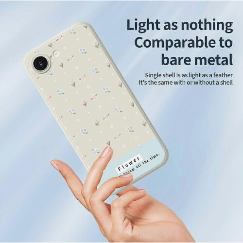 Συμβατό για iPhone 16e Case Cute Flower Pattern Printing Straight Edge TPU Phone Back Cover 2