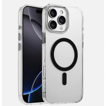 Compatibel voor iPhone 16 Pro Max-hoes Compatibel met MagSafe Clear PC + TPU afgedichte magnetische telefoonhoes