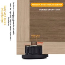 4pcs Adjustable Cabinet Feet Heavy Duty 175KG Load ABS Plastic Furniture Cabinet Legs 0-12mm Flexible Height Adjustment