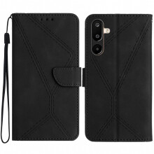 Compatibel voor Samsung Galaxy M36 5G hoesje Skin Touch Lines bedrukt PU lederen flip telefoonhoes