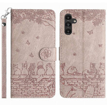 Compatibel voor Samsung Galaxy A15 5G Cover PU lederen portemonnee mobiele telefoonhoes met riem