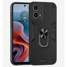 Compatibel voor Motorola Moto G34 5G Case Kickstand Hybrid PC + TPU Telefoonhoes met autohouder metalen plaat