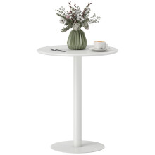 Dining Table, Round Kitchen Table with Steel Base for Living Room, Dining Room, 60 x 60 x 72cm, White
