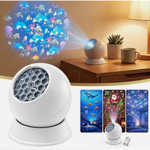 Projecteur océan pour décoration de chambre, base de Projection multi-angle, cadeaux de noël 2