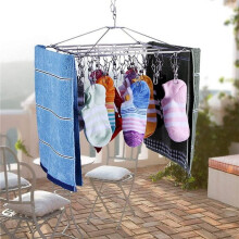 3X Sock Drying Racks Laundry Drip Hanger Rectangle with 30Pcs Pegs Indoor Outdoor Clothesline Hanging