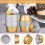 Dessert Cups with Lids, 100 Pack Gold Aluminum Foil Baking Cups Holders 3