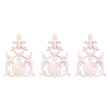 3X Gumowe RzeźBione w Drewnie Aplikacja Meble w Stylu Vintage Decor
