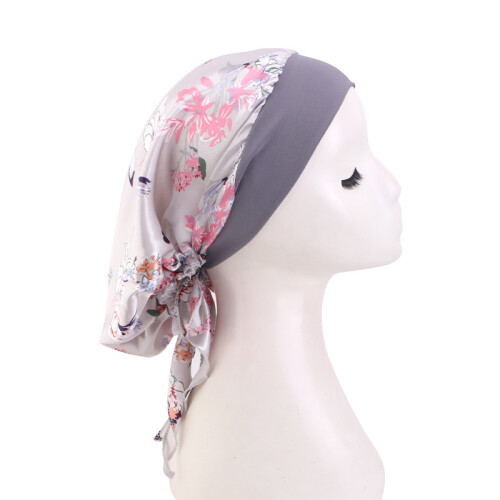 Satin Printed Tie Chemo Cap - Comfortable Headwear