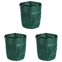 3X Sac de Dechets de Jardin 270L Grand Sac D'Herbe A Ordures Pliable Robust Reutilisable Impermeable Fort