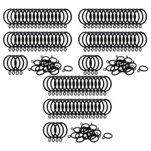 120 Pack 1.5 Inch (38mm) Inner Diameter Metal Curtain Rings Drapery Eyelet Curtain Rings - Black