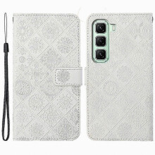 Compatibel voor Infinix Hot 50 5G-hoes Leren tas Etnische stijl portemonnee-telefoonhoes met riem