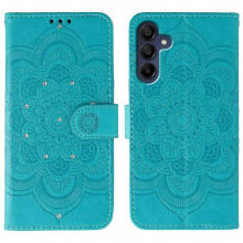 Compatibel voor Samsung Galaxy A25 5G (wereldwijd) (161,0 mm) hoesje Strass decor PU leer Mandala bedrukt ontwerp telefo