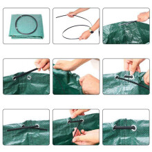 4X Sac de Dechets de Jardin 270L Grand Sac D'Herbe A Ordures Pliable Robust Reutilisable Impermeable Fort