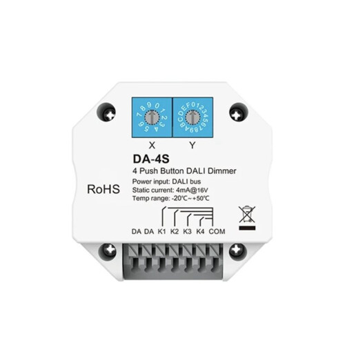 4 Push Button Dimmer da-4S DALI Signal Work with Master/Bus Power Supply Encoding for  Select Addresse