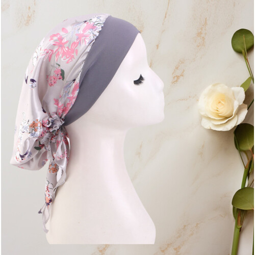 Satin Printed Tie Chemo Cap - Comfortable Headwear 2