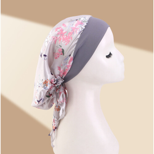 Satin Printed Tie Chemo Cap - Comfortable Headwear 1