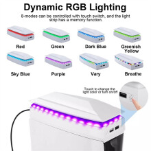 Console Koelventilator met Stofkap USB-Poort Bovenste RGB Koelventilator 3 Snelheden Koelventilator voor PS5 Slim Console