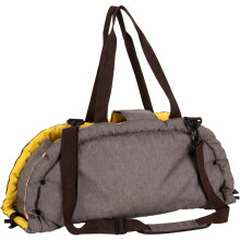 (Yellow) 2 in 1 Breathable Pet Carrier Bag Cat Dog Outdoor Travel Bag Portable Foldable Hand Carry Case Soft Mesh