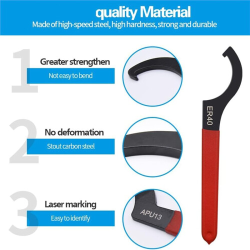 10pcs Coilover Spanner Wrench Set for Suspension System and Shock Adjustment, Non-Slip Hook C Design 1