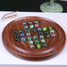 (Medium 22cm) Jajur Wooden Solitaire Game