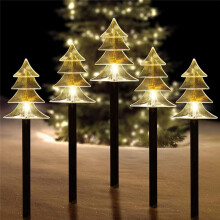 Kerstverlichting voor Buiten, Zonne-Kerstverlichting voor op Het Pad, Set van 5 Waterdichte Kerstverlichting voor in de Tuin