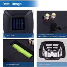 3X Solar Post Cap Lights 2 Verlichtingsmodi LED Deck Fence Cap Lights voor 4X4 Houten Palen Tuindecoratie Warm Zwart