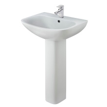 Hilderstone Modern 1 Tap Hole Basin and Pedestal - 545mm
