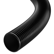 (9 Metres) Black PVC Corrugated Hose 45mm ID - Flexible Smooth Bore Pond, Pool, Drainage & Irrigation Pipe, UV Resistant, Cut Lengths 1m-50m