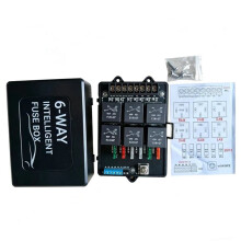Relaiskast met Zekeringen, 12V Universele Zekeringkast voor Auto'S, Waterdicht, met LED-Verlichting, Relaismodule