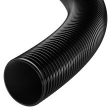 (10 Metres) Black PVC Corrugated Hose 51mm ID - Flexible Smooth Bore Pond, Pool, Drainage & Irrigation Pipe, UV Resistant, Cut Lengths 1m-50m