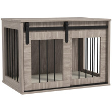 Dog Crate Furniture with Removable Cushion for Medium Dogs, 80 x 54 x 57cm - Brown