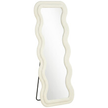 Full-Length Wavy Mirror 160x60cm Cream White