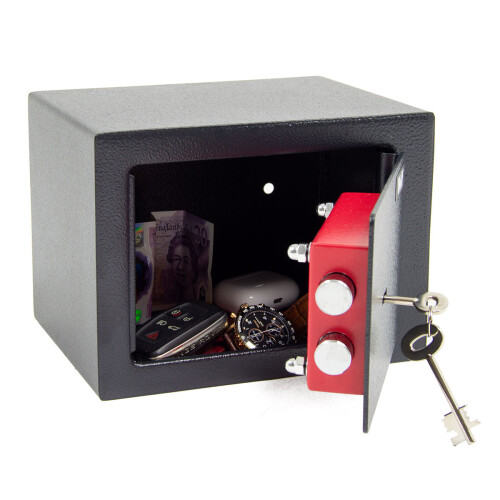 WOLF Wolf Mini Vault Safe, Steel Security Safe with Key Lock