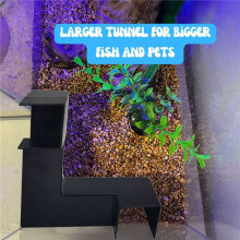 2X Aquarium Ondergrondse Hoektunnel, Schuilplaats voor Vissen en Garnalen voor Aquaria, Unieke Ondergrondse Kijktunnel