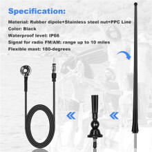2X Boat Antennas Waterproof Marine Radio Antenna Car Flexible Rubber Mast FM AM Antenna for ATV UTV RZR SPA Yacht