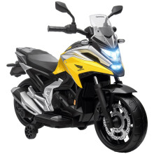 12V Honda Licensed Kids Electric Motorbike w/ Music, Headlights, Early Education Function, for Ages 3-6 Years, Yellow