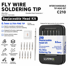LUOWEI LW-210F Flying Wire Pointed Soldering Repair 0.1mm ULTRA-FINE Replaceable Jumper Soldering Heats Quickly B