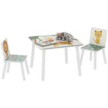3-Piece Toddler Table and Chair Set, Kids Table with 2 Chairs Set for Bedroom, Nursery, Playroom, Green