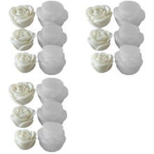 9 Stück Blumen-Aromatherapie-Kerzen-Silikonform Rose, Handgefertigte Aromatherapie-Seife, Erweiterungsstein, Gips-Formenbau-Werkzeuge