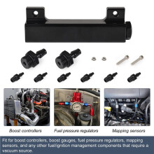 2X 6 Port Vacuum Block Intake Manifold Kit Fuel Wastegate Turbo Boost 1/8NPT for Boost Controllers and Meters