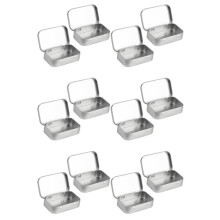 12 Stuks Kleine Opbergdoos met Deksel Rechthoekige Kleine Blikken Dozen Metalen Doos met Deksel Kleine Blikken Doos voor Thuisopslag Zilver