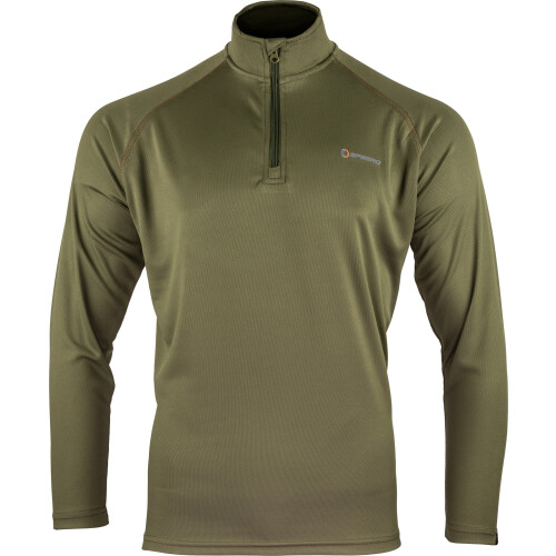 Speero SPEERO Men's Quarter Zip Armour Top, Green Long Sleeve Shirt Small