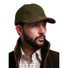 JACK PYKE Lowland Green Tweed & Brown Peak Baseball Cap Green