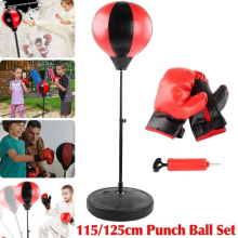 115125cm Punching Bag Reflex Boxing Bag For Kids Height Adjustable with Glo