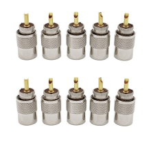 10Pcs PL259 UHF Male Solder RF Connector Plug 50 Ohm For RG58 5mm Coax Cabl