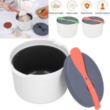 2L Microwave Rice Cooker Microwave Rice Pasta Cooker with Strainer Steamer