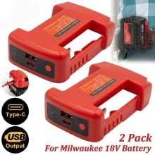 2Pcs Belt Clip USB Power Source For Milwaukee 18V M18 Battery TypeC Charger